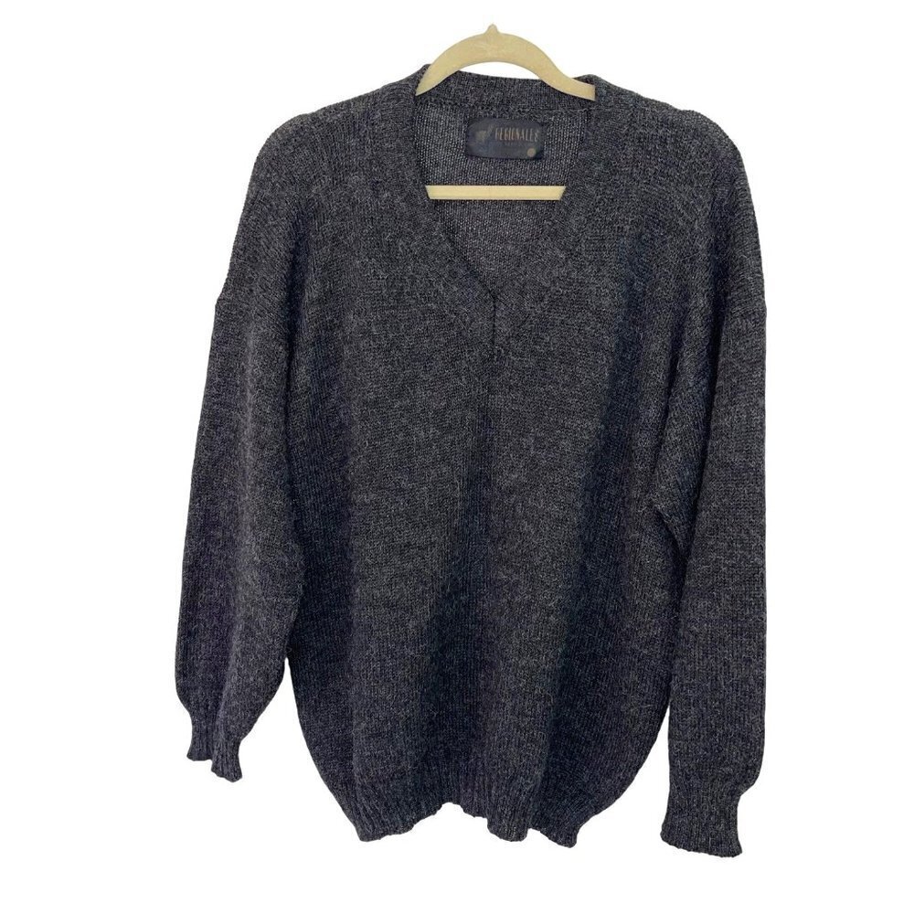 Regionals Mens Pure Baby Alpaca Sweater Gray Size Large Vintage Made In Peru